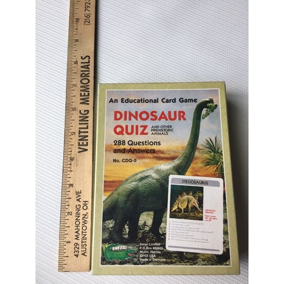 Dinosaur Quiz Kids Educational Card Game Prehistoric Animals Learning Homeschool - Picture 12 of 12